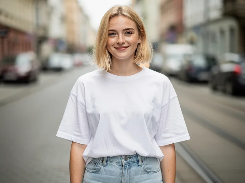 Modelka o naturalnym looku, blond bob
